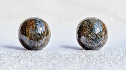 Polished Tiger Eye Stone Spheres.
