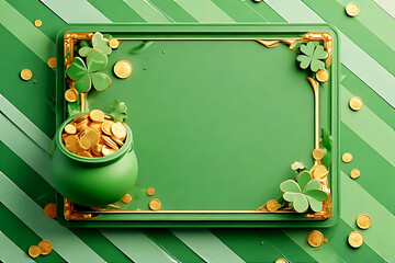 St. Patrick's Day Gold Pot of Coins - A Festive Background
