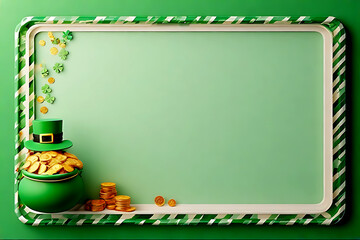 St. Patrick's Day Leperchaun Pot of Gold, Festive Background