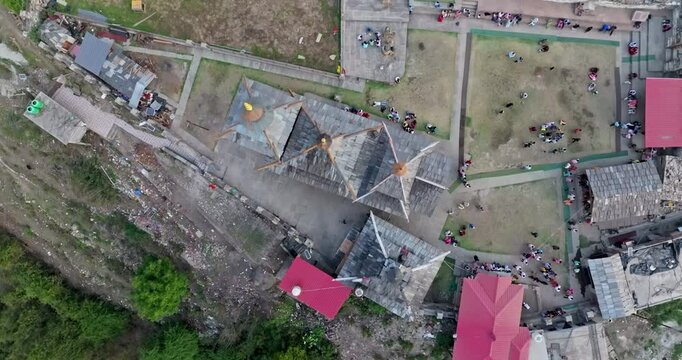 Overhead View of Mahasu Devta Temple in Hanol, India