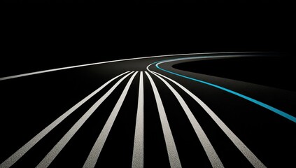Curving roadway with multiple lanes