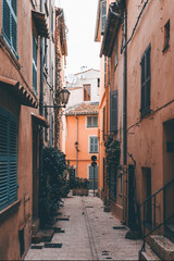old and colorful houses in the streets of saint tropez, cote d'azul, france