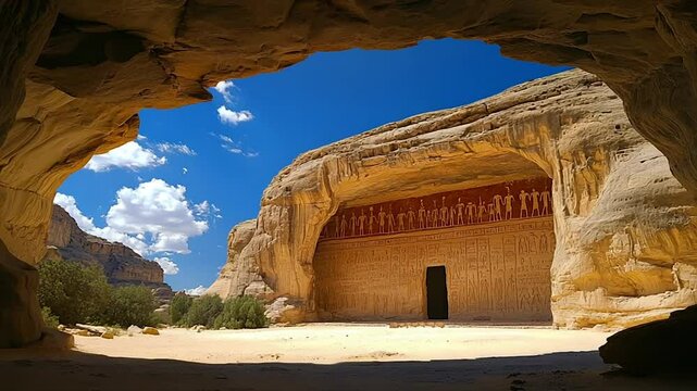 Ancient Nabataean Tomb in Madain Saleh, Saudi Arabia