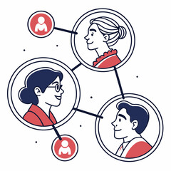 Professional network collaboration teamwork business people connection