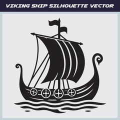 Viking ship vector illustration design