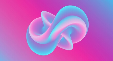 Obraz premium Abstract Pink and Blue 3D Fluid Shapes Swirling Gradient Design Modern Art Background