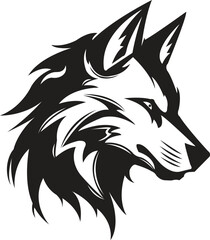 Wolf Head Illustration - Tribal Wolf Head Silhouette Vector Illustration for Tattoo, Logo, and Graphic Design