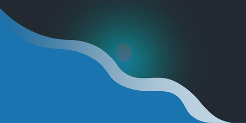 Blue abstract background in paper cut style. Water wavy paper layers for World Oceans Day June 8.vector illustration