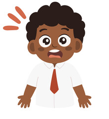Cartoon Illustration of a Cute Schoolboy Surprised