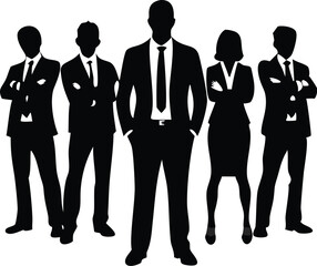 silhouettes of business people