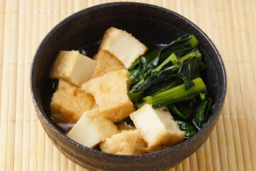 厚揚げと小松菜煮物