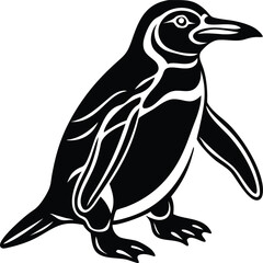 Fototapeta premium penguin silhouette isolated on white