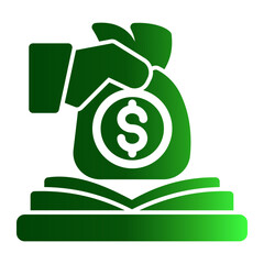A financial icon showing donations and educational costs. Useful for concepts related to scholarships and fundraising.