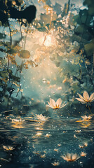 Light rhythm field floating in a fantasy silence