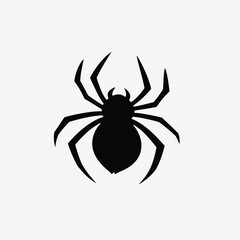 Spider Silhouette Abstract Design – Black and White Minimal Art on Simple Background