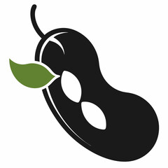 Fototapeta premium Lima bean Silhouette icon on white background