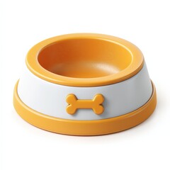 Adorable Orange and White Pet Bowl for Food or Water Perfect for Puppy or Kitten