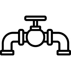 Icon of pipeline with joints and valves