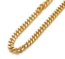 Obraz premium Gold cuban link chain necklace