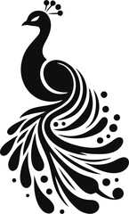 Peacock Love Symbol Vector - Stunning Logo in Peacock Shape for Premium Branding and Design