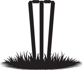 Cricket stumps silhouette