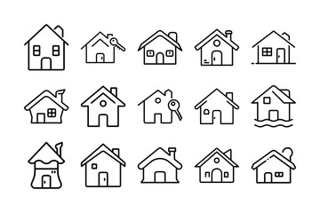 House Outline Vector svg outline icon set
