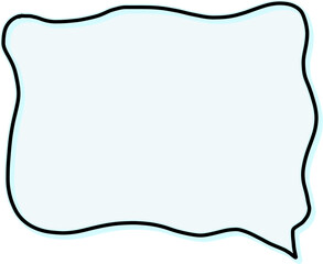 하늘색 라인아트 말풍선 손그림