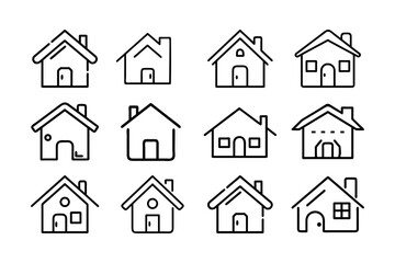 House Outline Vector svg outline icon set