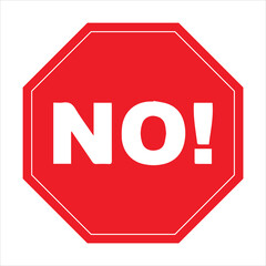 Simple vector illustration of a red octagonal stop sign on a white background