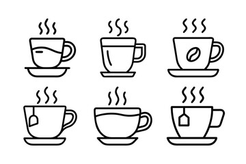 Coffee Outline Vector svg outline icon set