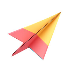 A Paper Airplane Style Arrow with Folded Edges Play Isolated on Transparent Background