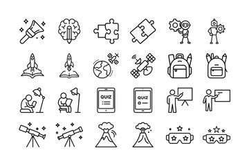 Learning Innovation and Technology Vector Icons svg outline icon set