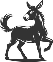 Artwork drawing silhouette vector of a mule
