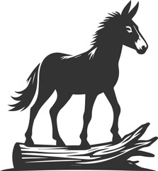 Artwork drawing silhouette vector of a mule