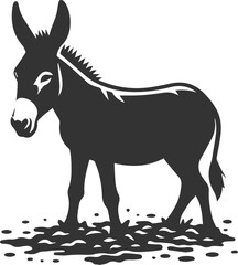 Artwork drawing silhouette vector of a mule