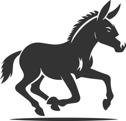 Artwork drawing silhouette vector of a mule