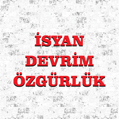 İsyan Devrim Özgürlük vector illustration. (Translation: Rebellion revolution freedom)