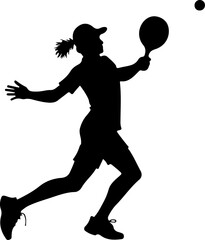 Female Tennis Player Silhouette" vector