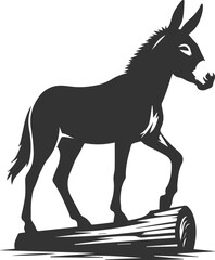 Artwork drawing silhouette vector of a mule