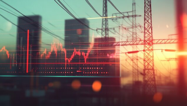 Power grid, financial market data overlay