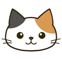 シンプルなまん丸目の三毛猫