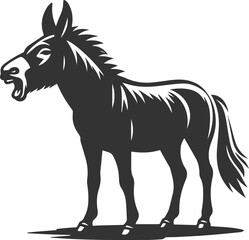Artwork drawing silhouette vector of a mule