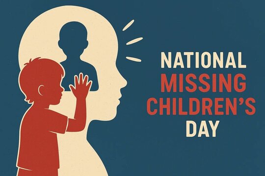 National Missing Children's Day Vector illustration. The aims of the day are to place a spotlight on the issue of child abduction.