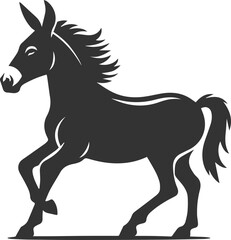 Artwork drawing silhouette vector of a mule