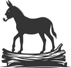 Artwork drawing silhouette vector of a mule