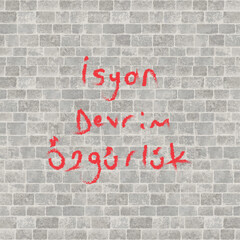 İsyan Devrim Özgürlük vector illustration. (Translation: Rebellion revolution freedom)