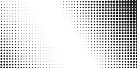 Dotted gradient halftone background. Horizontal seamless dots pattern in pop art style. Abstract modern stylish texture. Vector illustration.