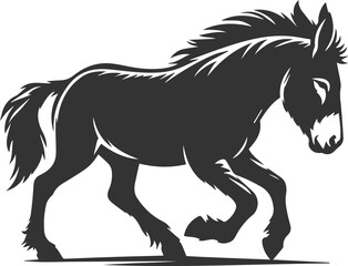 Artwork drawing silhouette vector of a mule