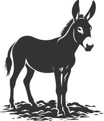 Artwork drawing silhouette vector of a mule