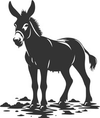 Artwork drawing silhouette vector of a mule
